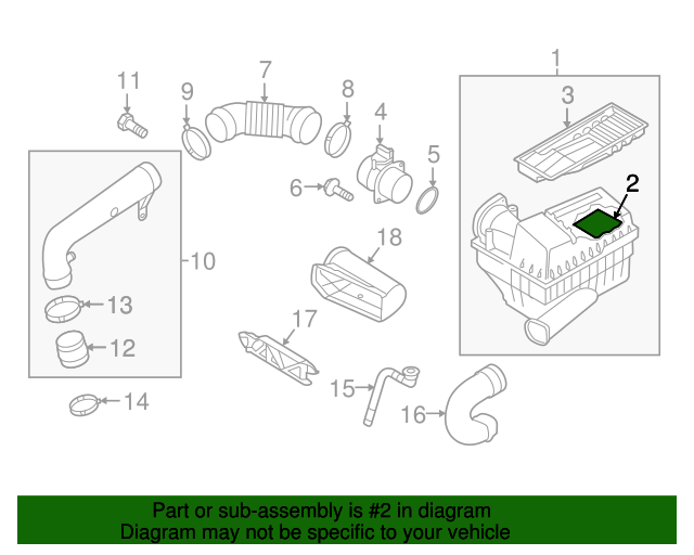 2008-2018 Audi Air Filter 1K0-129-620-D | Audi OEM Parts