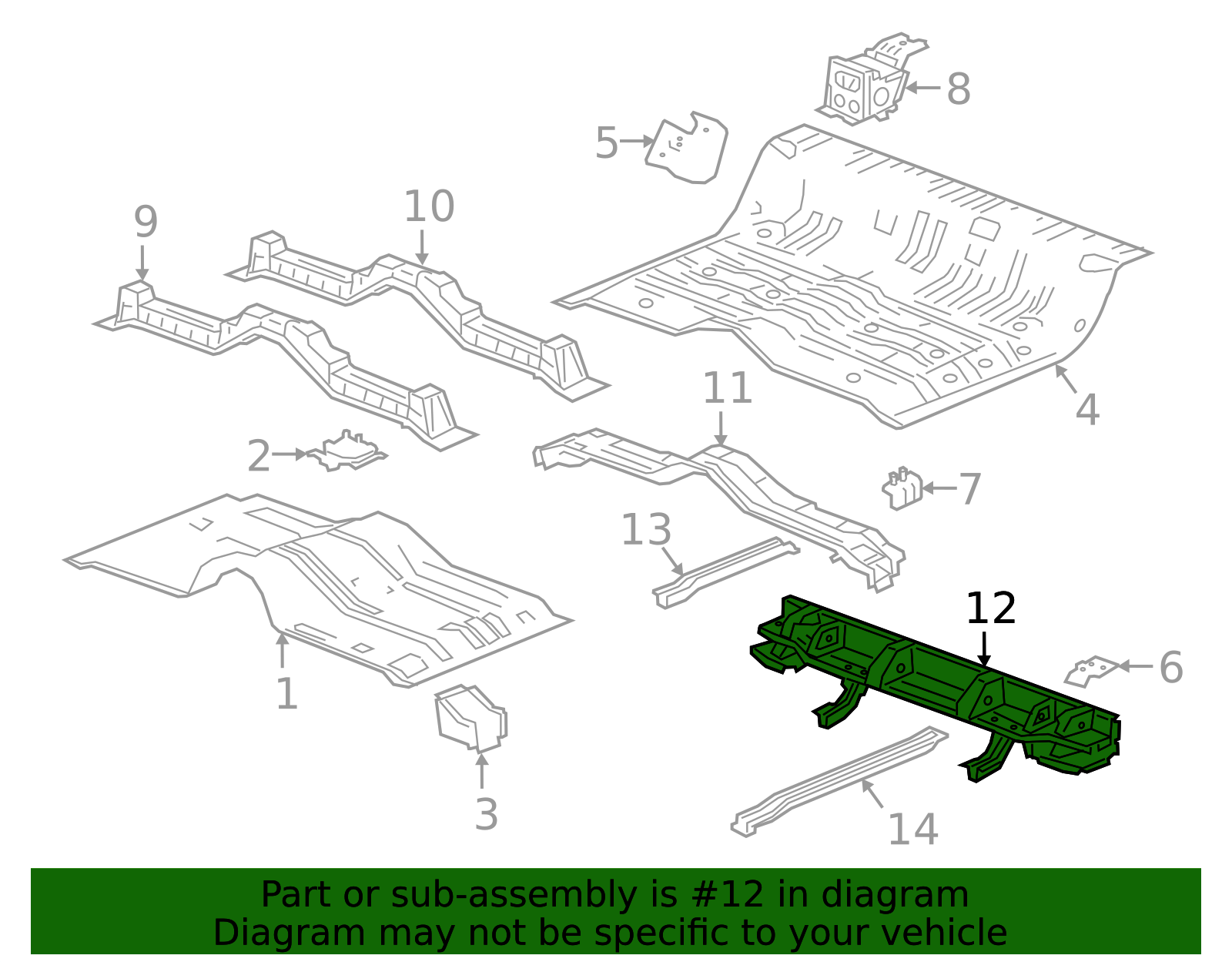 Underbody Number 3 Cross Sill - GM (84448268)