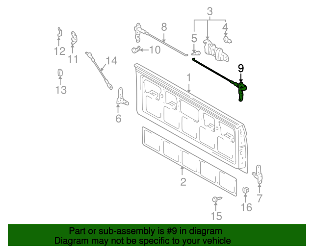 19952004 Toyota Tailgate Latch (Left) 6579035030 Toyota