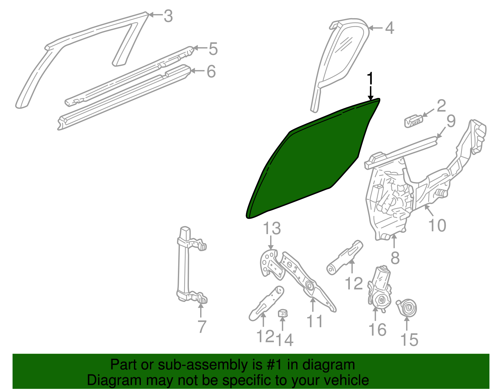 Door Glass - Buick (25719239)