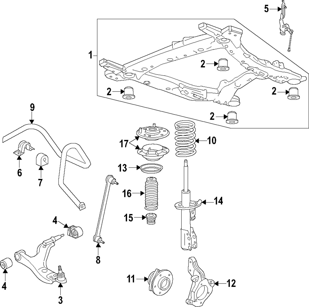 x-trail.com 2020 Cadillac XT6 Front Passenger Side Suspension Strut