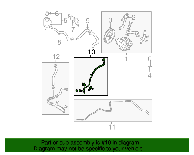 20022009 Nissan Genuine Nissan Power Steering Hose 497218J000 49721