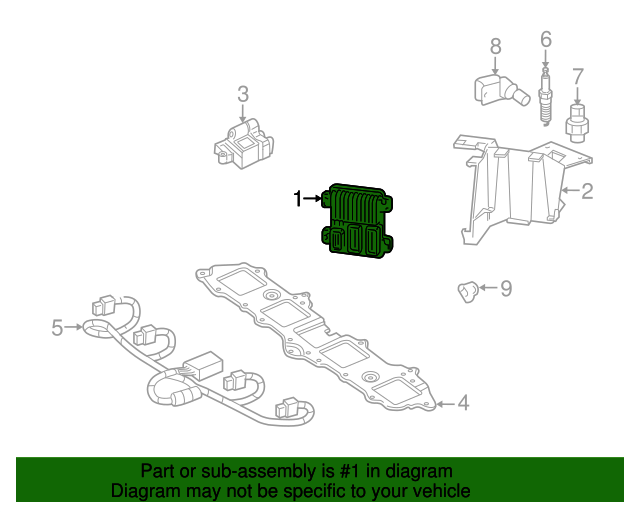 20102013 GM Engine Control Module Assembly 12624927
