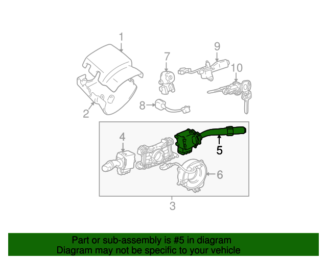 20012004 Toyota Wiper Switch 8465202180 Toyota Parts