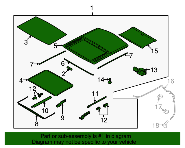 20082015 Land Rover LR2 Sunroof Assembly LR045349