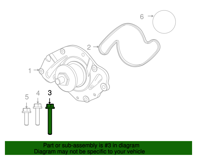 2009-2010 Volkswagen Routan Water Pump Bolt WHT-004-296 | OEM Parts Online