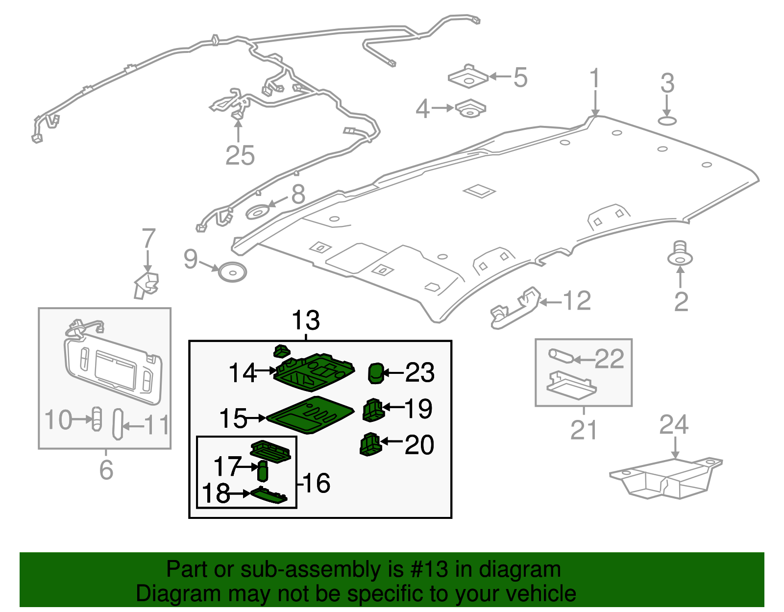 Light Titanium Roof Console - GM (95363338)