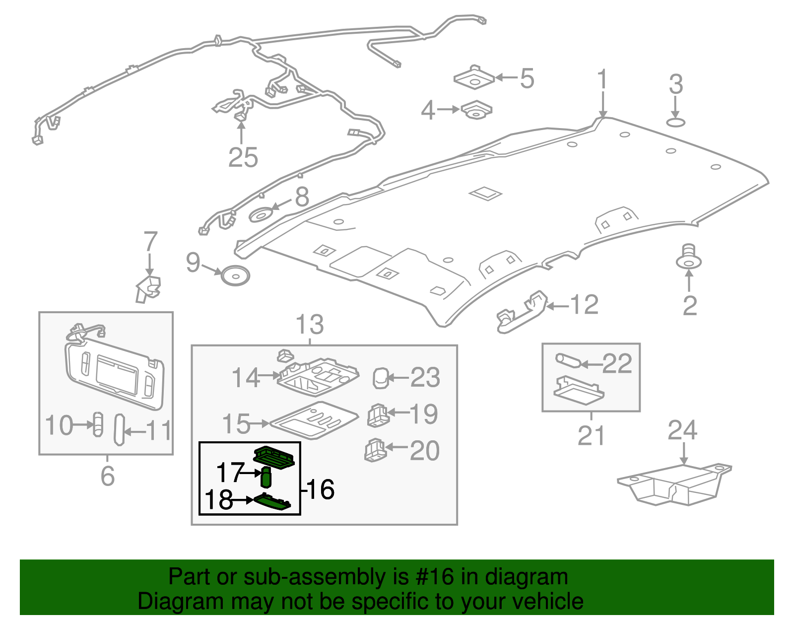 Light Titanium Roof Console - GM (95363352)