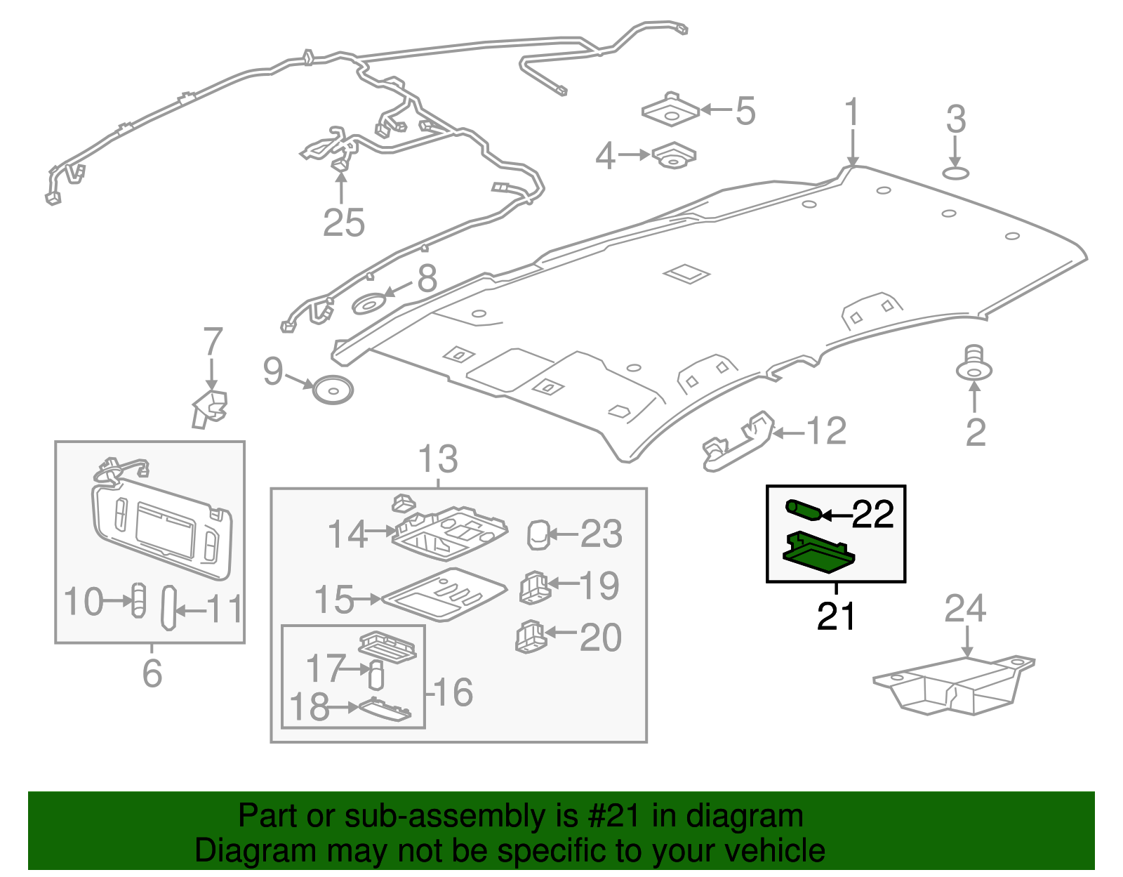 Rear Seat Position Center Courtesy Lamp - GM (95063926)