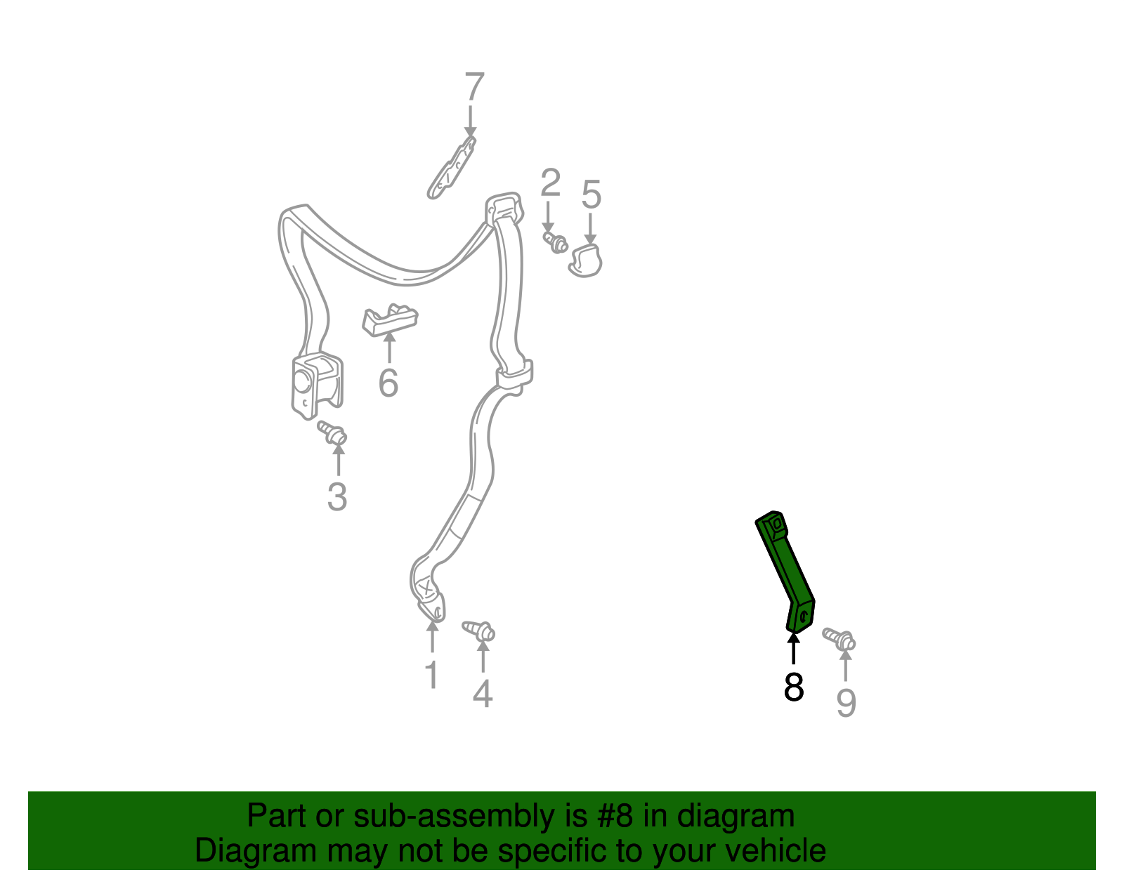 Belt Kit, P/Seat (Bkl Side)                *Neutral - GM (12457348)