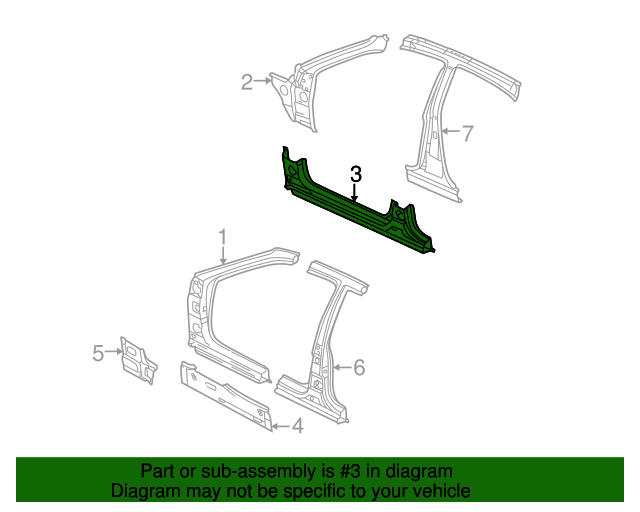 Kia Rio Rocker Panel 71312-38D00 - Outer Rocker Panel 2001-2006 Kia Optima | Kia.Parts Store