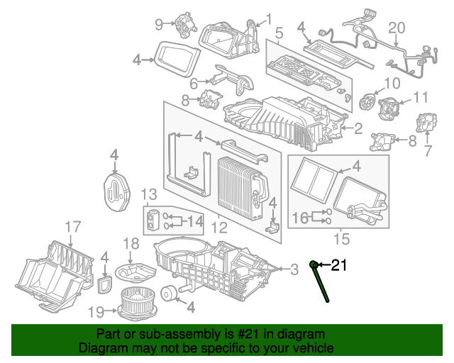 19972019 GM Air Conditioning Evaporator Drain 22697948 GM