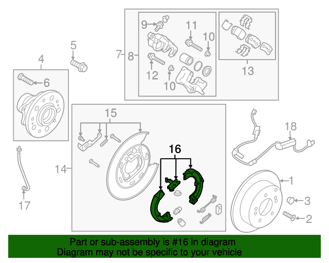 58305D3A00 Park Brake Shoes 20172022 Kia Sportage Kia.Parts Store