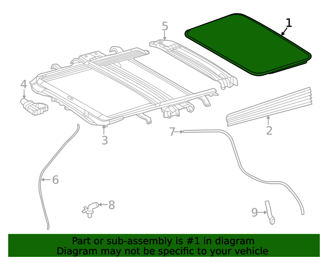 6320108060 Sunroof Glass 20212023 Toyota Sienna OEM Genuine
