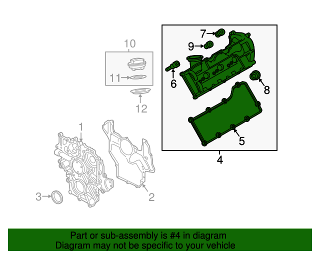 20132016 Porsche Cayenne Valve Cover 95810513611 Gaudin Porsche Parts