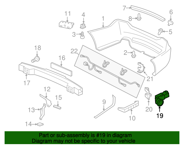 Genuine OEM Acura Sensor Assembly, Back *NH731P* (Crystal Black Pearl) Part 39690TM0H01ZG