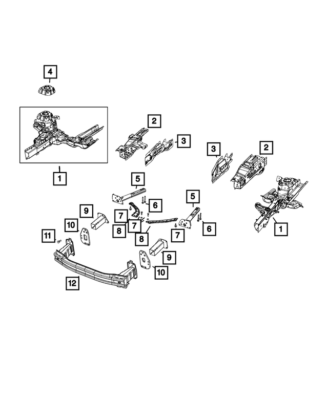 Mopar Front Bumper Impact Reinforcement Bar For Jeep Compass 2017-2020 | 68243667AB