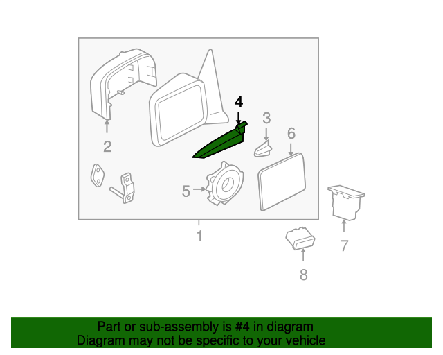 20032006 Ford Expedition Ford Expedition Navigator Right Passenger Side View Mirror Turn Signal