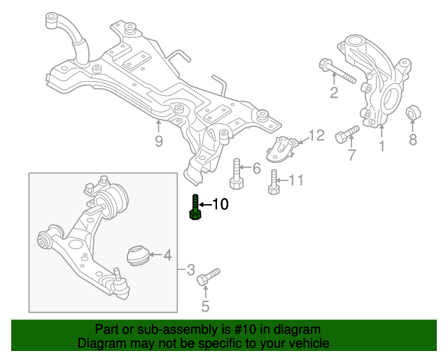 20102015 Mazda Engine Cradle Mount Bolt 9YA011201B