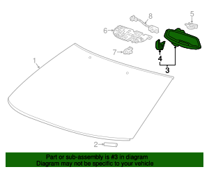 Part# 84483023 Interior Rear View Mirror - GM (84483023) - GM Parts Store - View #7