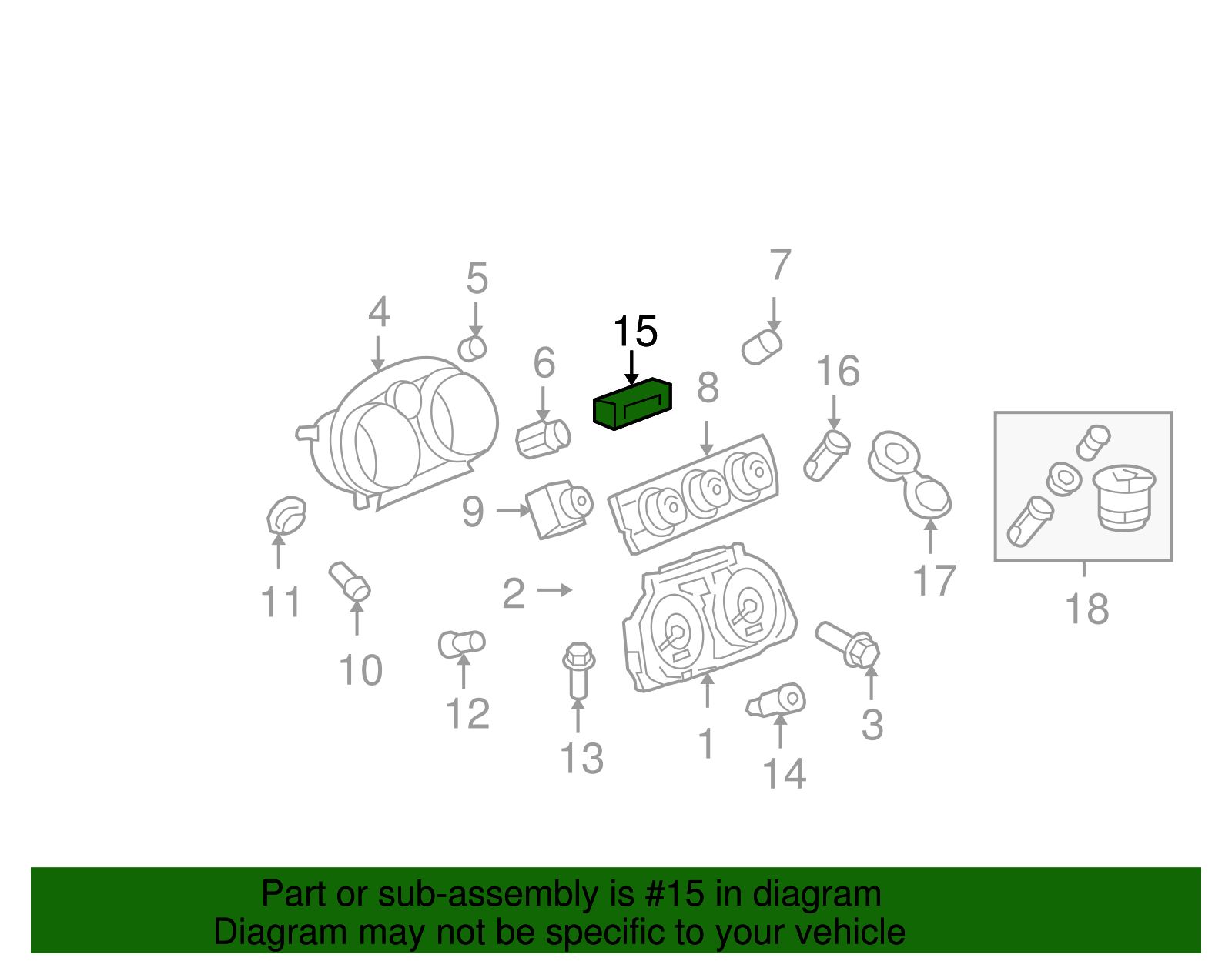 Ebony Instrument Panel Airbag Arming Status Display - GM (25828899)