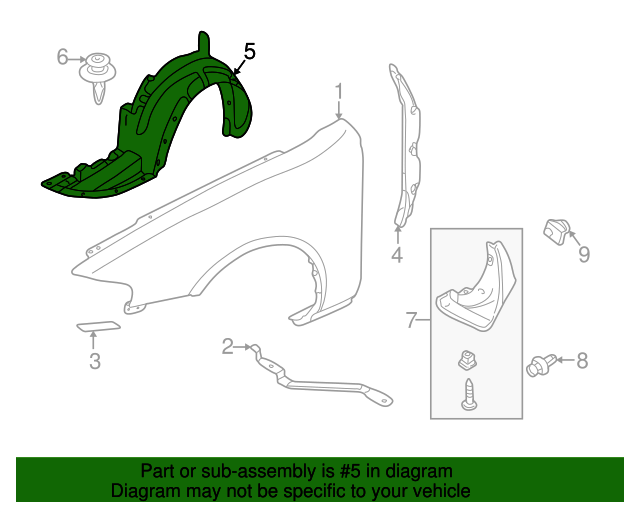 GD7A56131C Fender Liner 19982002 Mazda 626 MazdaSwag