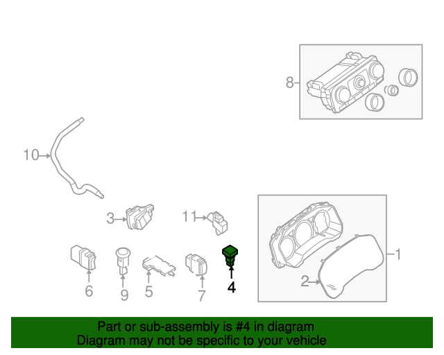20072013 Nissan Altima Hazard Switch 25290JA000 Nissan Parts Plus