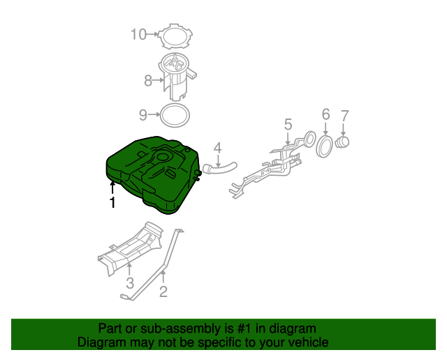 2014 Nissan Maxima Fuel Tank 17202ZX21C Nissan Parts Plus