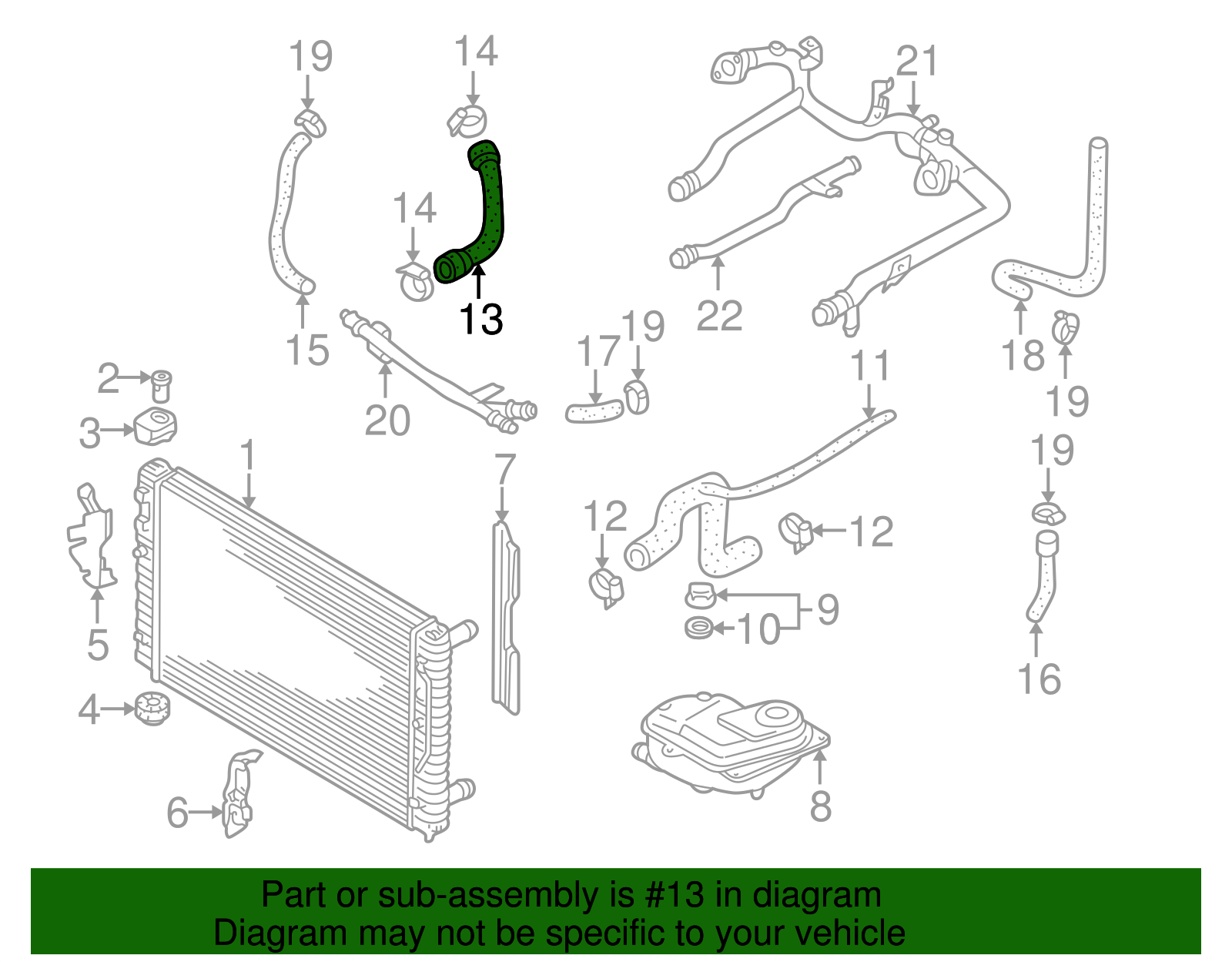 Lower Hose - Volkswagen (8D0-121-055-E)