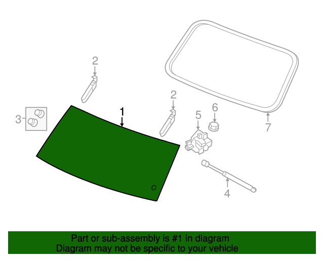 20112013 Jeep Grand Cherokee Lift Glass 68080679AC