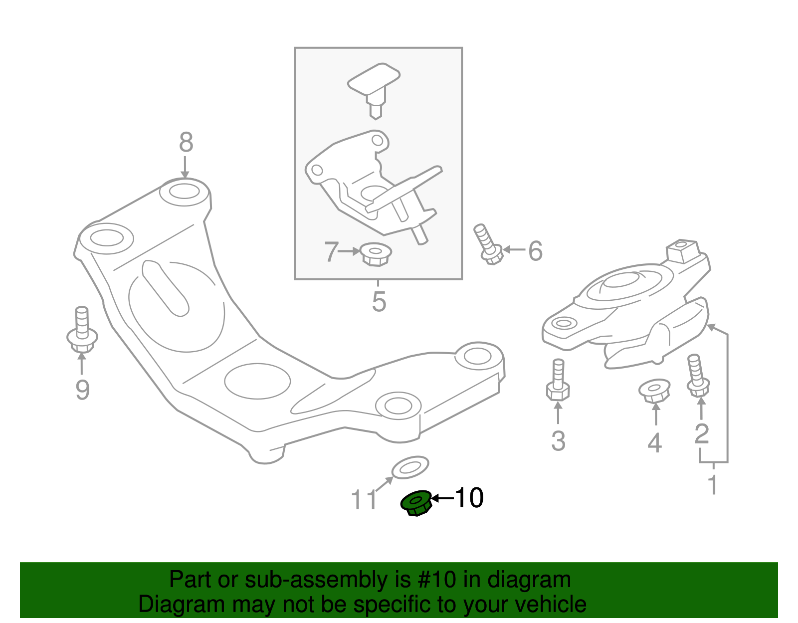 Rear Cross-Member Nut - Scion (SU003-02876)