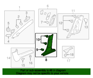 Genuine OEM Cocoa Driver Side Center Pillar Lower Garnish Molding Part ...