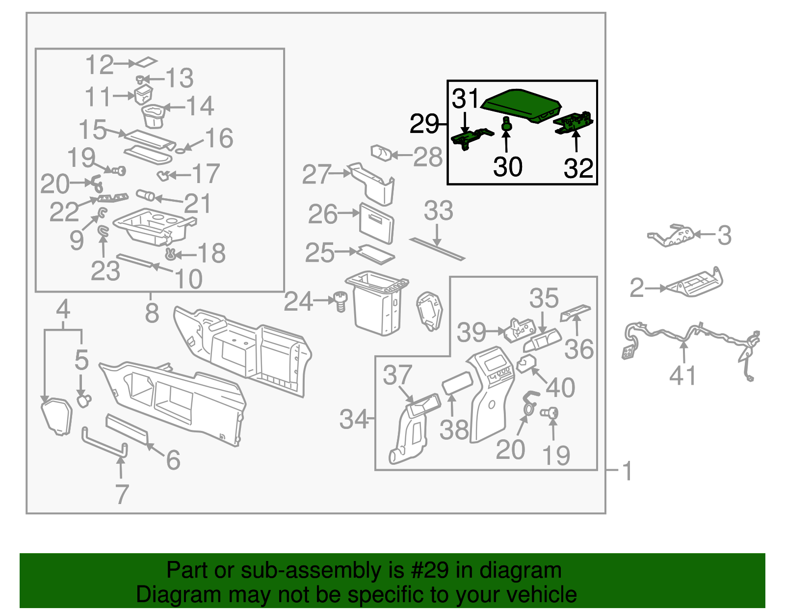 Armrest - Buick (89044079)