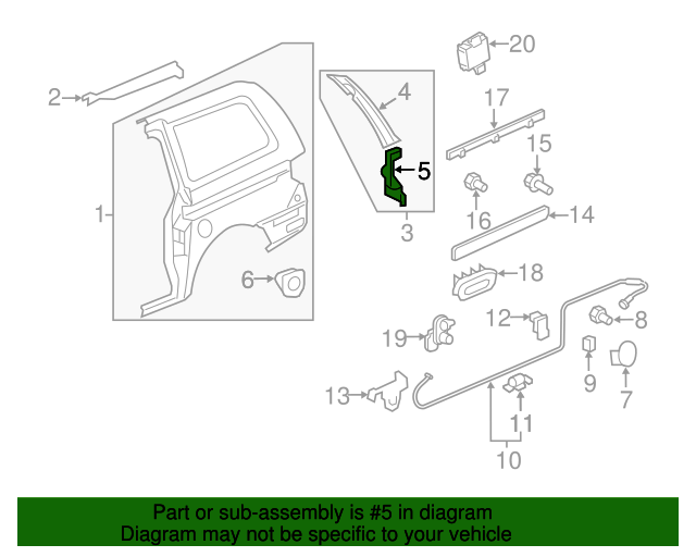 Multiple Manufacturers OE Replacement Toyota Tundra Pickup Passenger Side Grille Bracket Partslink Number TO1207100