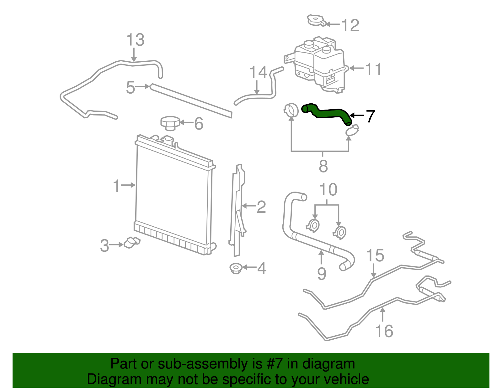 Radiator Inlet Hose - GM (25802006)