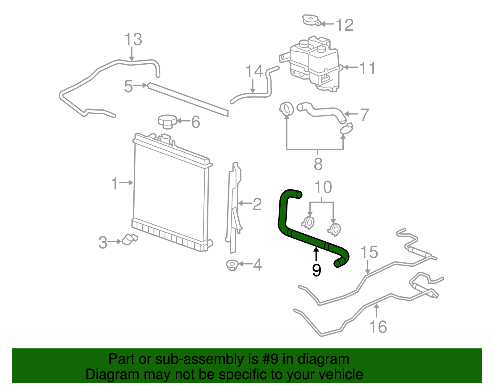 Radiator Outlet Hose - GM (22896363)