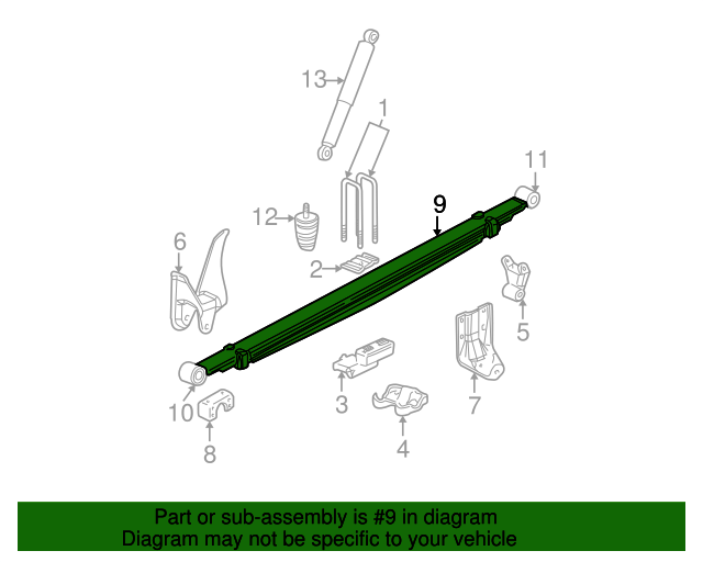 19992007 GM Rear Leaf Spring 15246972 GM Flow Automotive Center