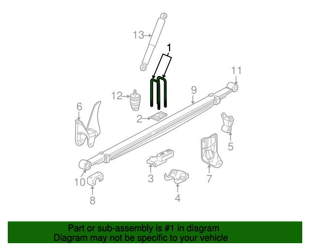 19992013 GM OEM NEW 9913 GM Chevrolet GMC Left Right Rear Leaf Spring