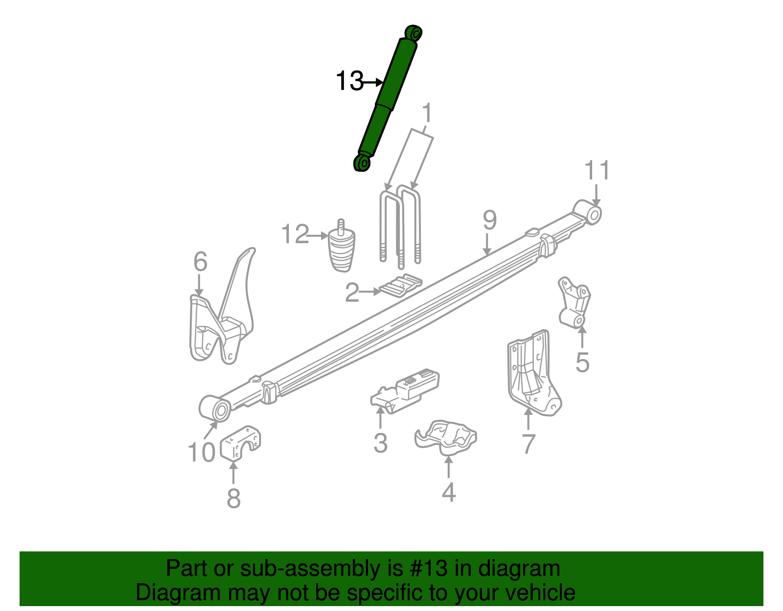 Rear Shock Absorber - GM (89038654)