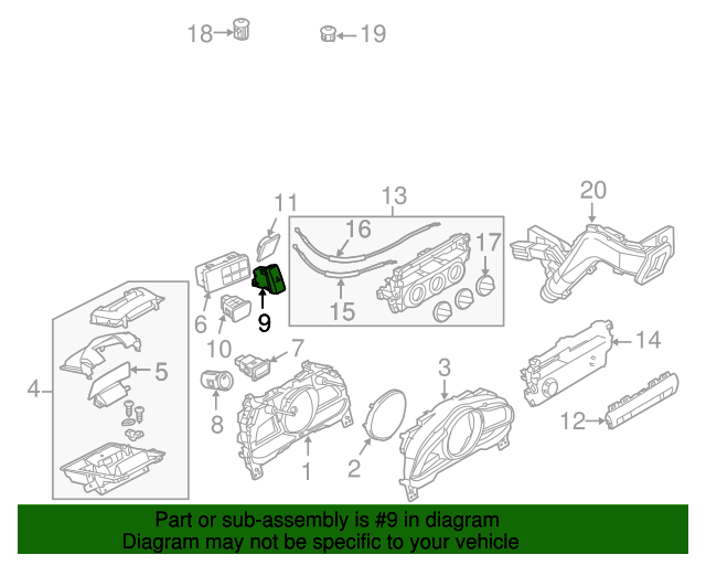 BHR1664H0 Hazard Switch 20142016 Mazda 3 MazdaSwag