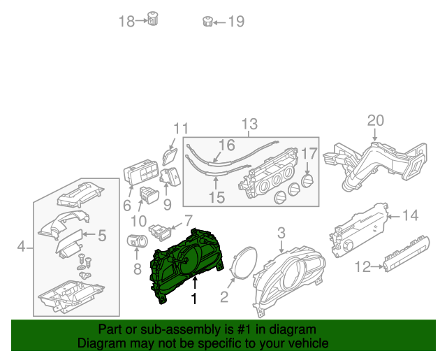 BHN955471K Instrument Cluster 20142016 Mazda 3 Werner Mazda Parts