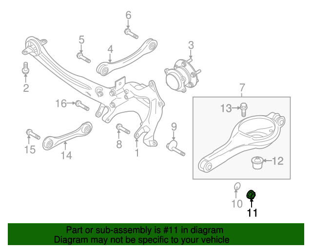 20072019 Ford Lower Control Arm Nut W711798S441 QuirkParts