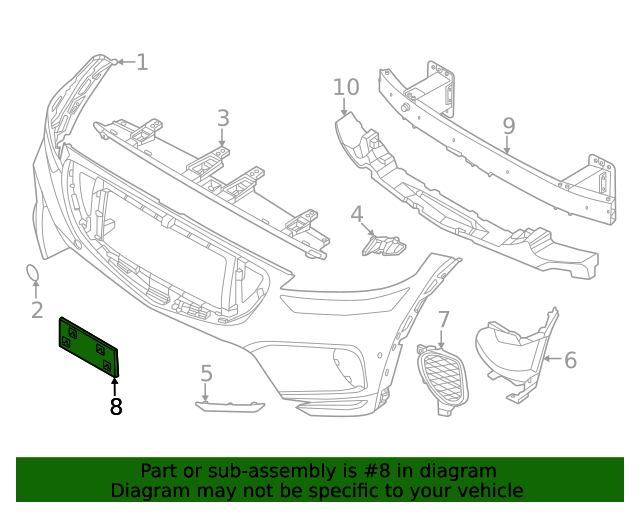20222024 Genesis GV70 Molding Front Bpr License Plate 86519AR010
