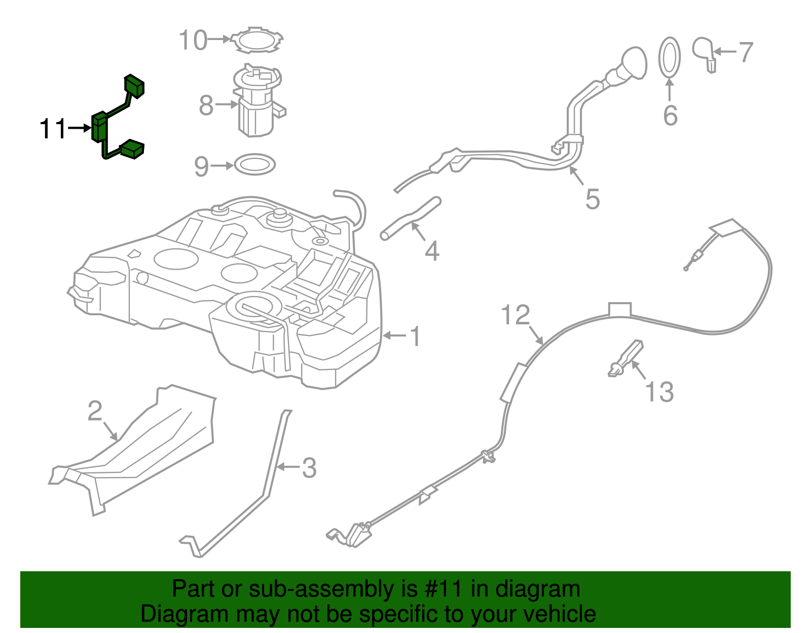 25060-ZX00A - Fuel Gauge Sending Unit 2011-2014 Nissan