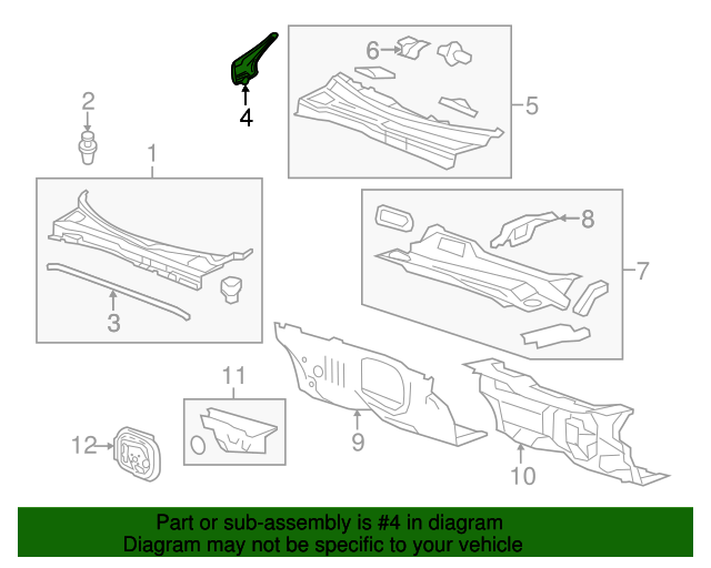 Chevrolet GM OEM 09-16 Traverse Cowl-Side Extension Left 22956657