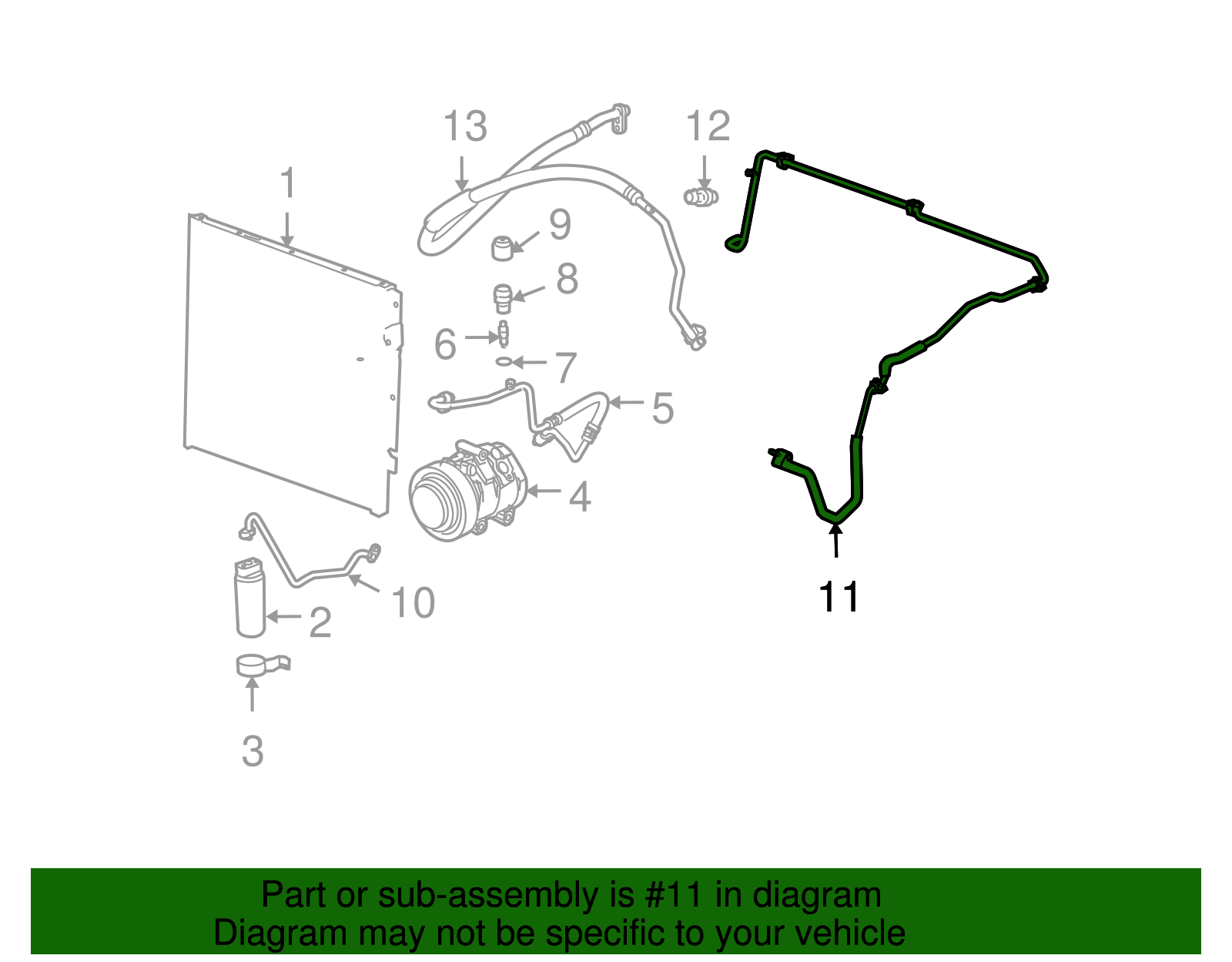 Air Conditioning Rear Hose Assembly - GM (89024934)