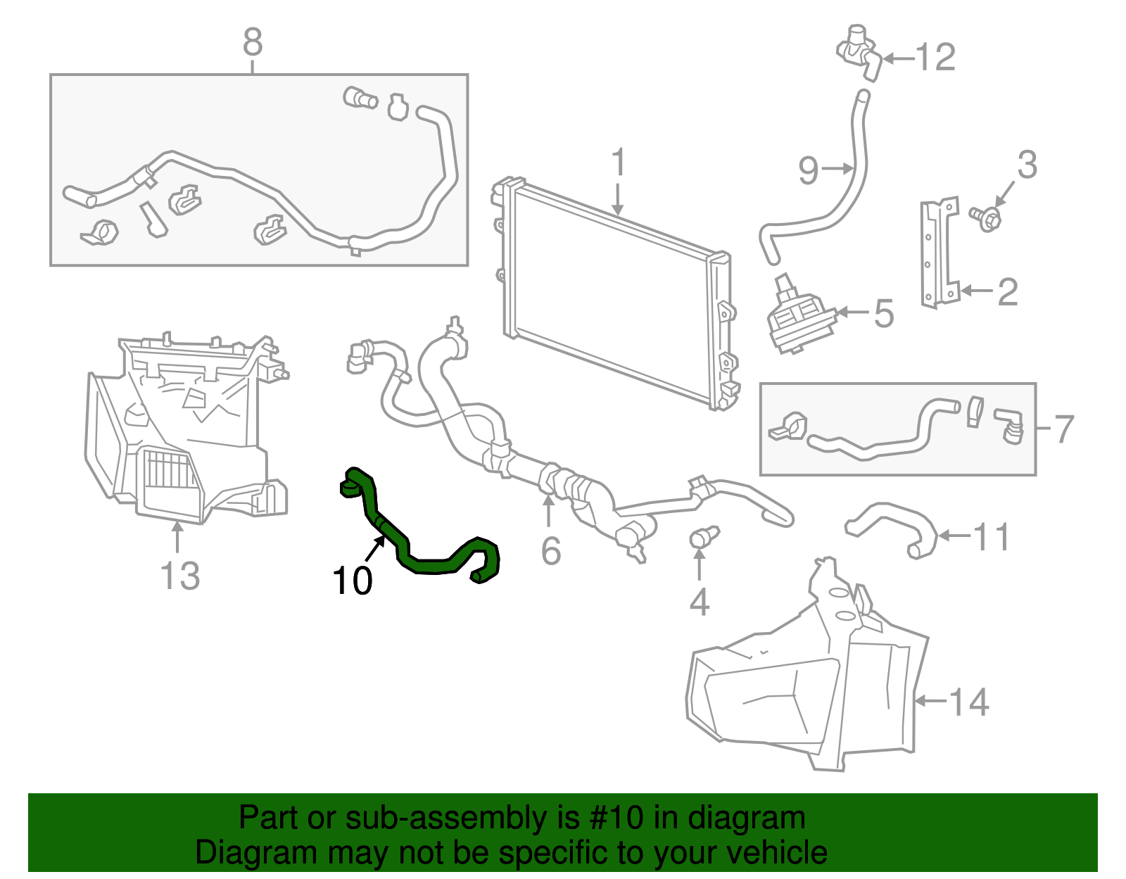 Radiator Inlet Hose - Cadillac (84134897)