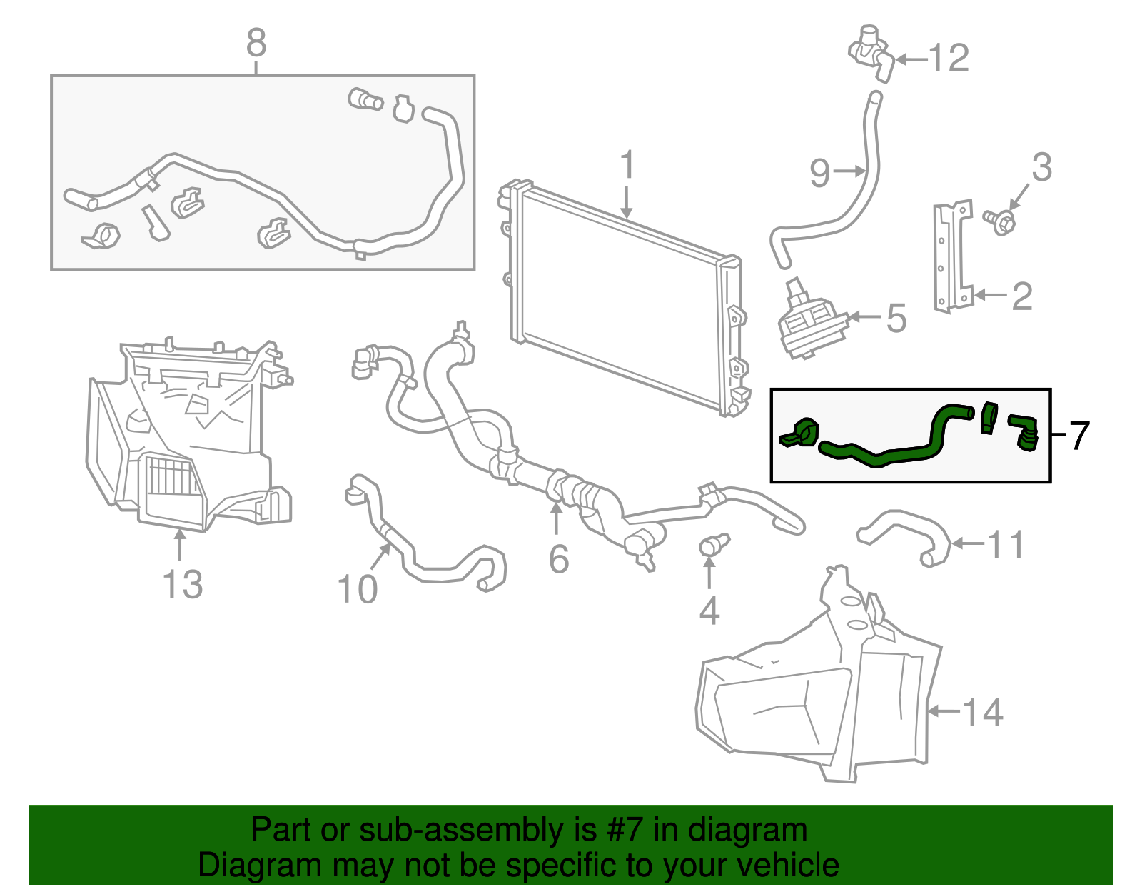 Intercooler Coolant Hose - Cadillac (84134901)