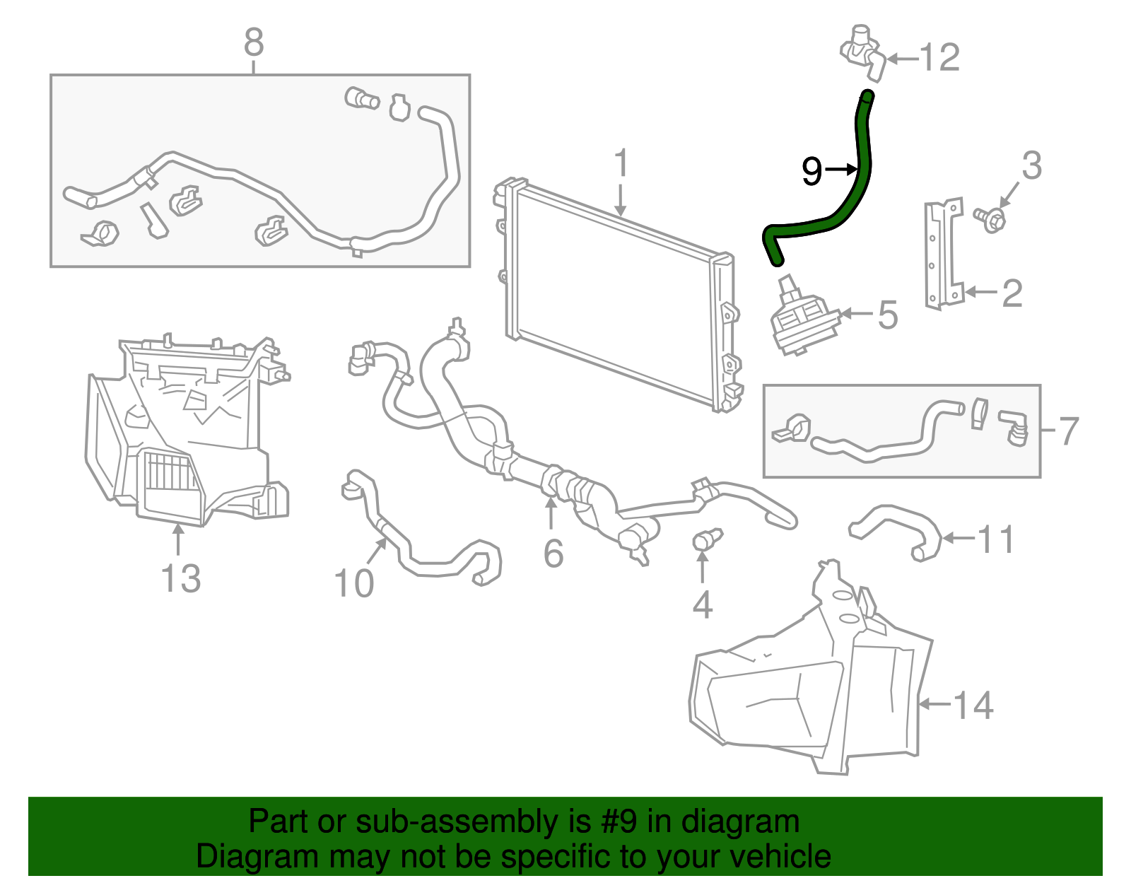 Intercooler Coolant Hose - Cadillac (84134899)