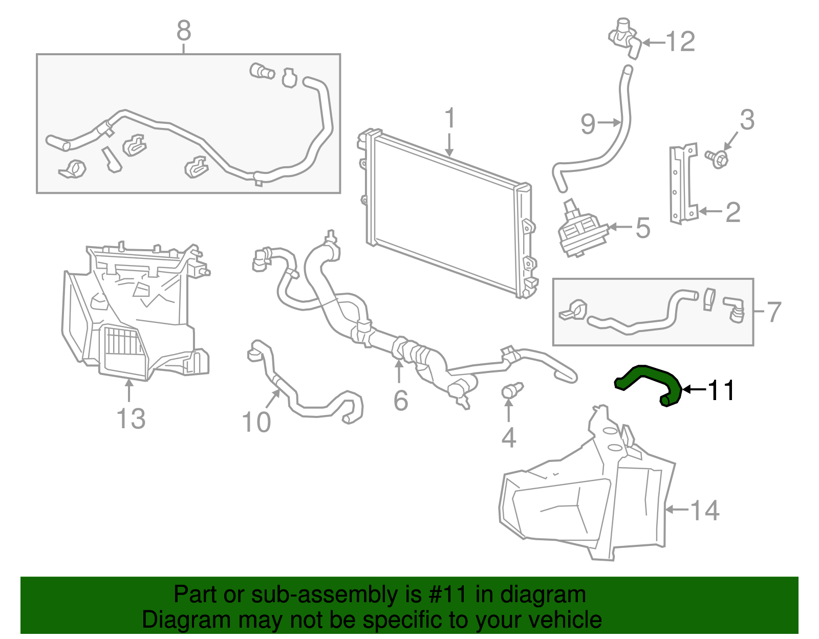 Intercooler Coolant Hose - Cadillac (84134903)